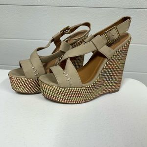 Charlotte Russe wedges -nude